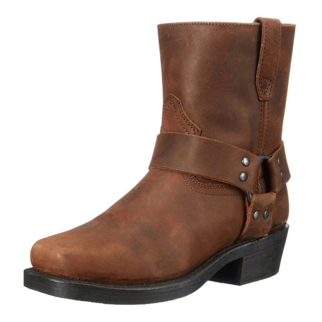 Men's Cowboy Boots Western Ankle Boots Low Heel Casual