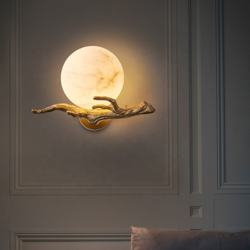 MarmerGlow - Wall lamp with copper accents
