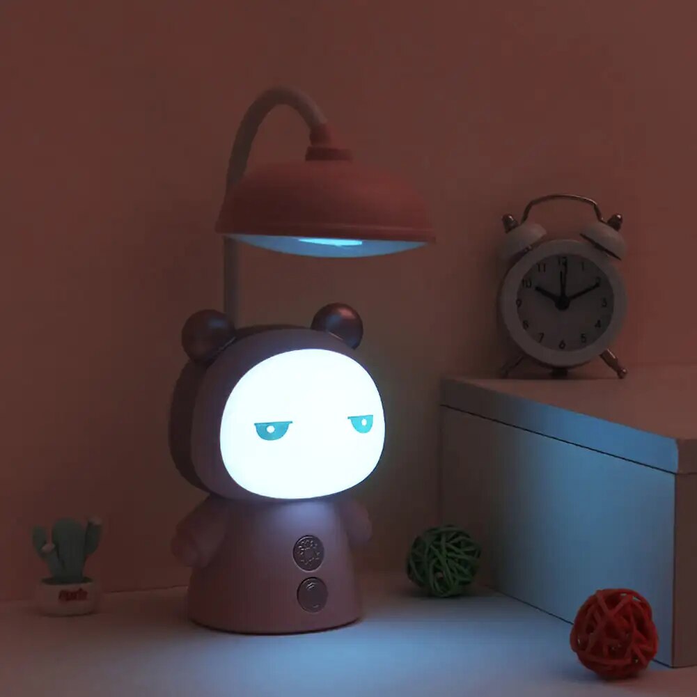 GlowKids - Lampada da tavolo LED a cartone animato per bambini – Lampada notturna dimmerabile con ricarica USB, design creativo