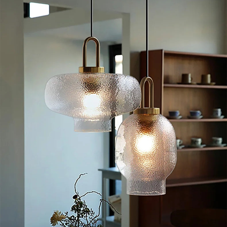 Lampada a sospensione in vetro opaco trasparente per cucina