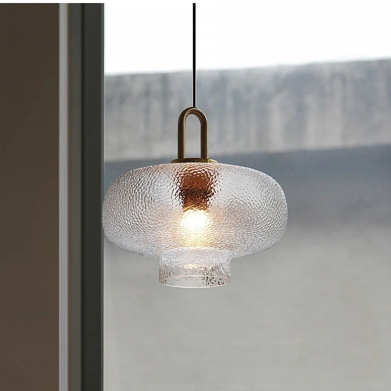 Lampada a sospensione in vetro opaco trasparente per cucina