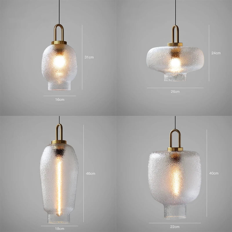 Lampada a sospensione in vetro opaco trasparente per cucina