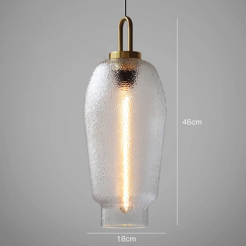 Lampada a sospensione in vetro opaco trasparente per cucina