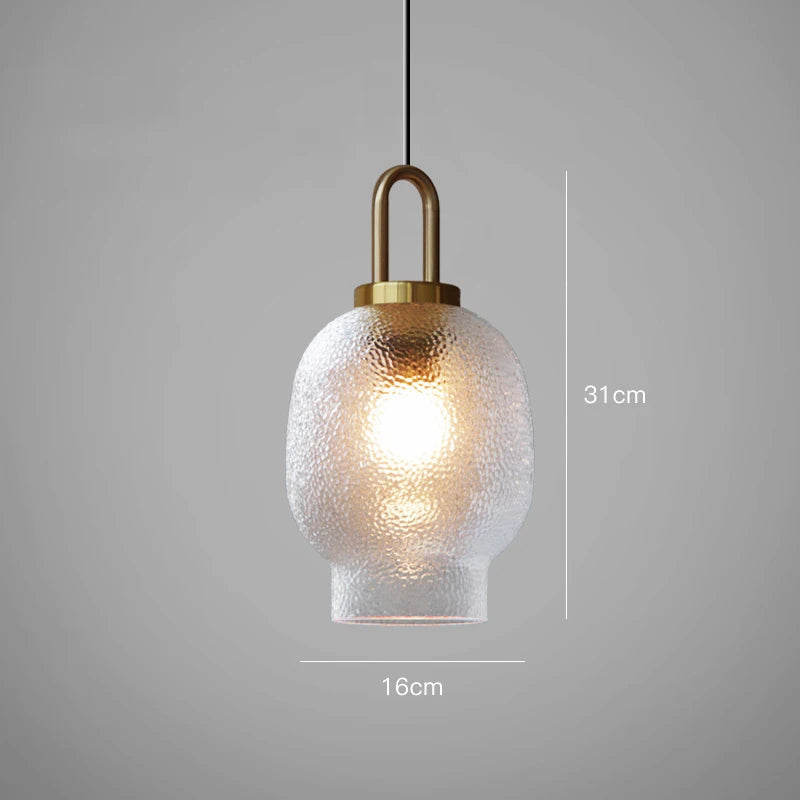 Lampada a sospensione in vetro opaco trasparente per cucina