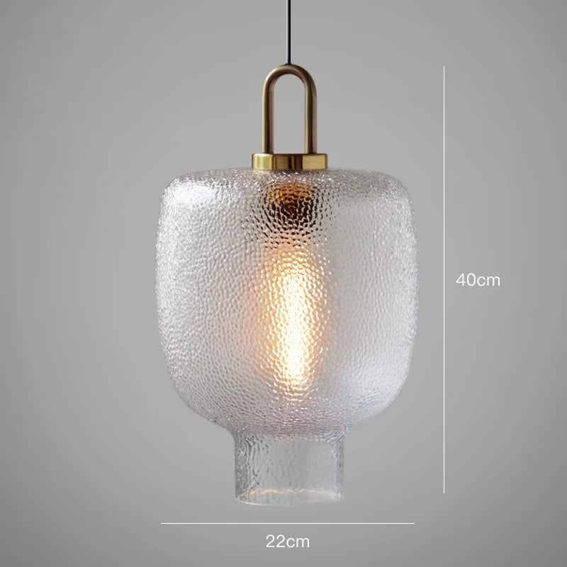 Lampada a sospensione in vetro opaco trasparente per cucina