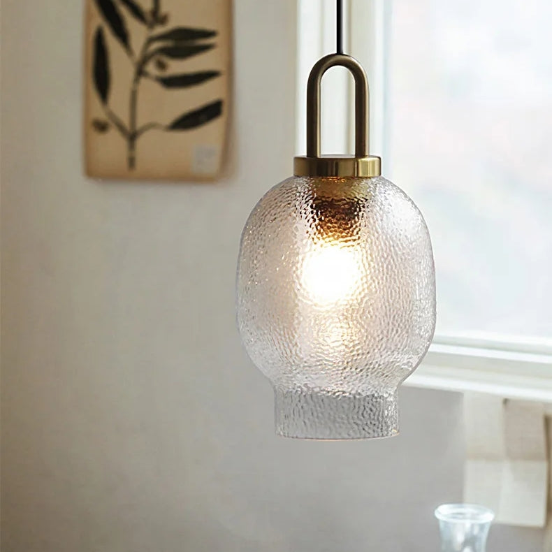Lampada a sospensione in vetro opaco trasparente per cucina