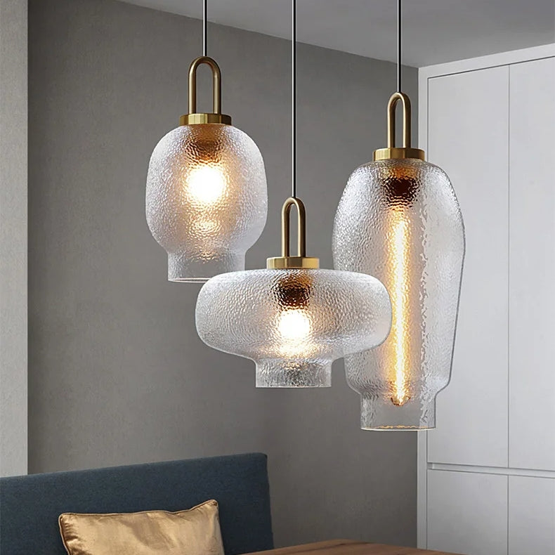 Lampada a sospensione in vetro opaco trasparente per cucina