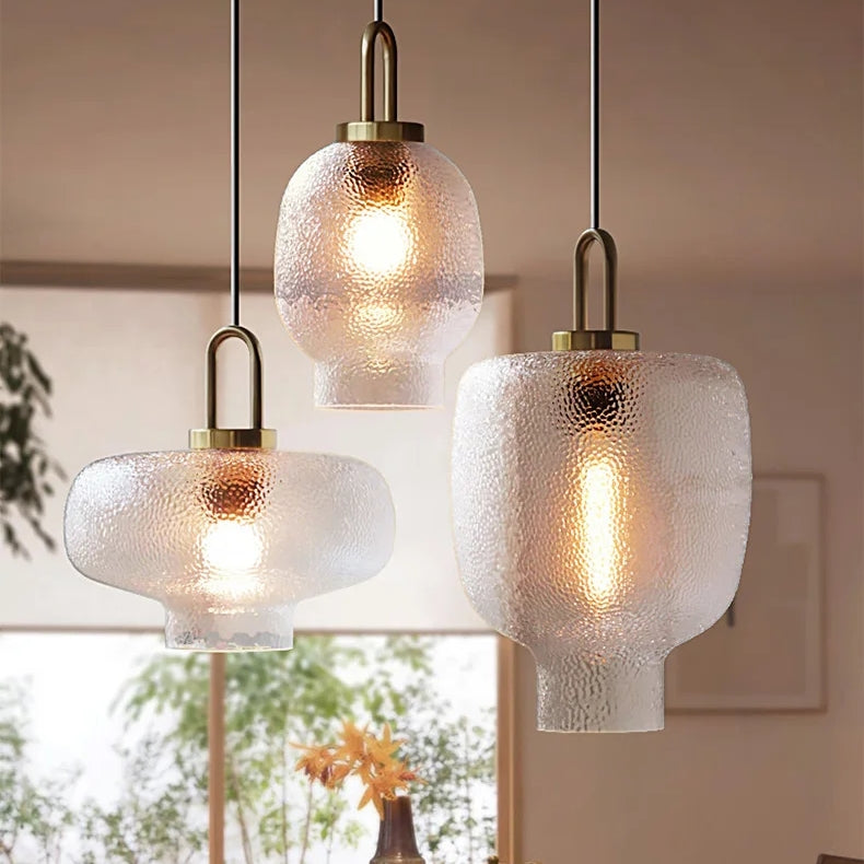 Lampada a sospensione in vetro opaco trasparente per cucina