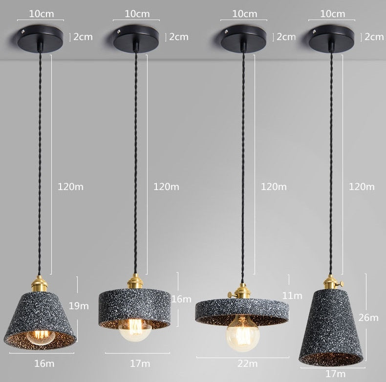 Lampade a sospensione classiche in cemento