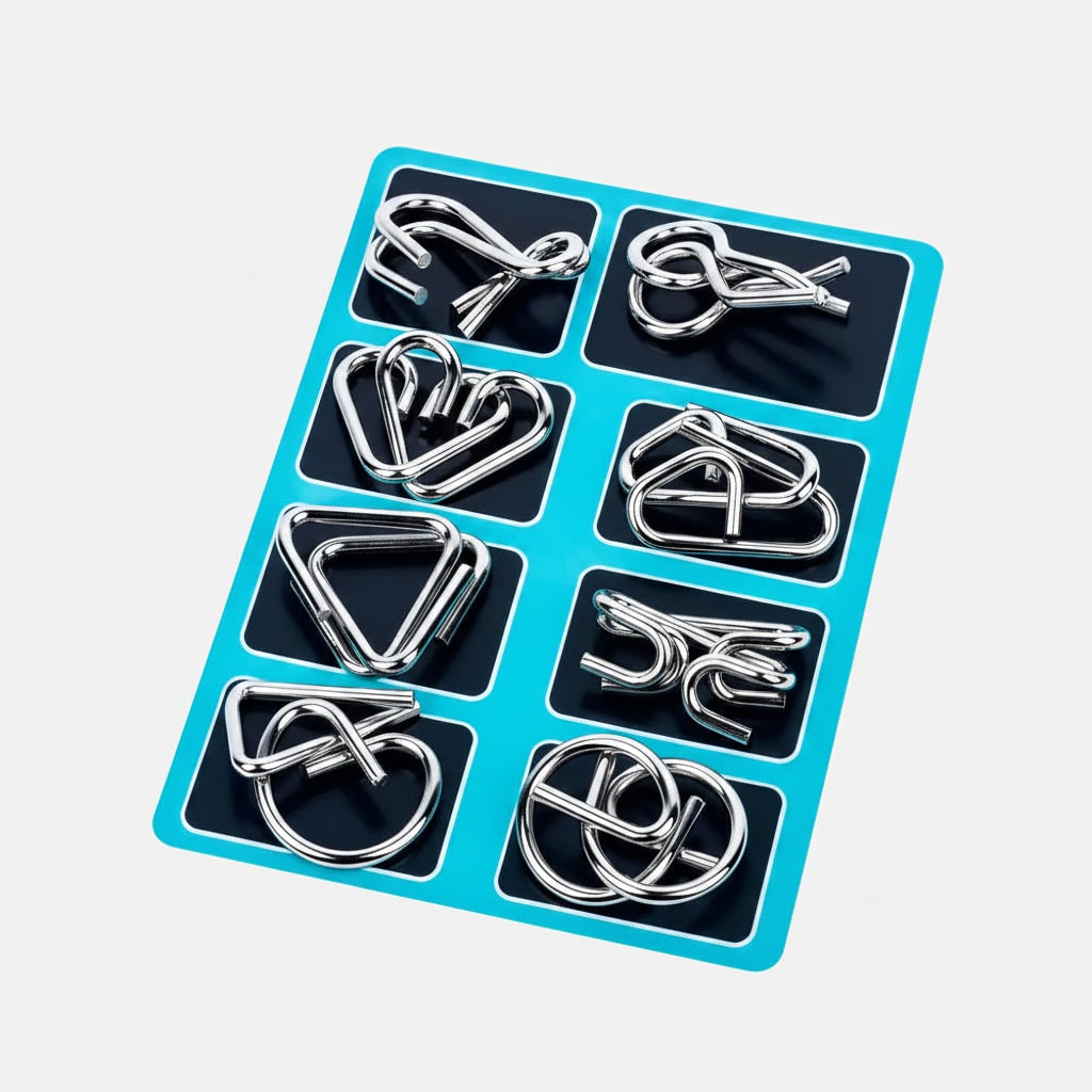 Puzzle Logica Bambini Rompicapo Metallo Set Educativo - Image 3