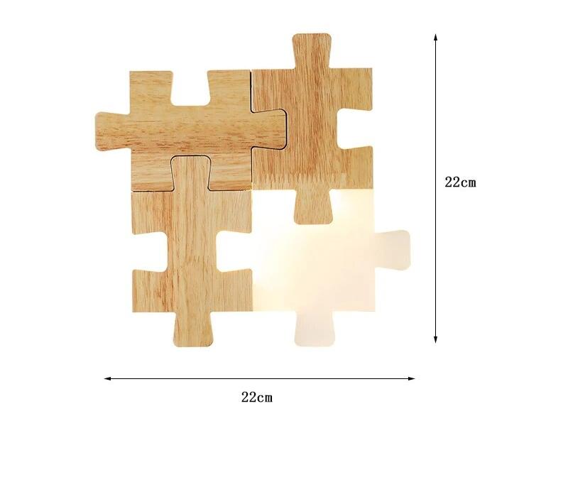 PuzzleGlow - Wooden Puzzle Wall Lamp LED – Creative Children's Room and Living Room Lamp