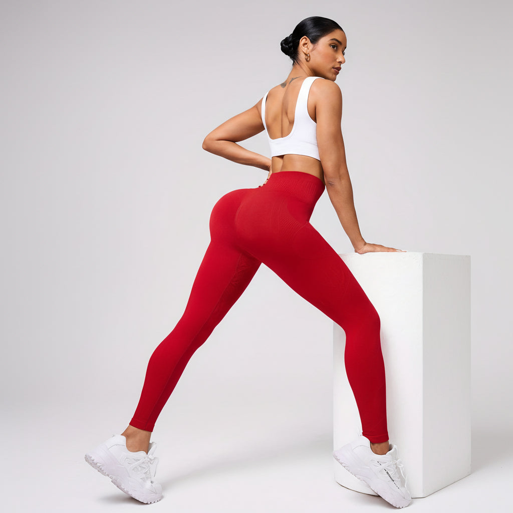Leggings Vita Alta Donna Controllo Della Pancia Arricciatura Sedere