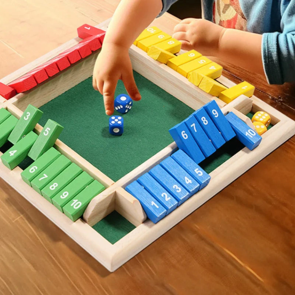 Board Game Close The Box Wooden Family Game Dice