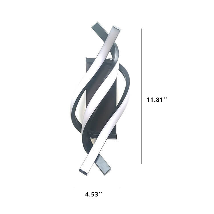 Lámpara de pared LED en espiral minimalista moderna con 1 luz