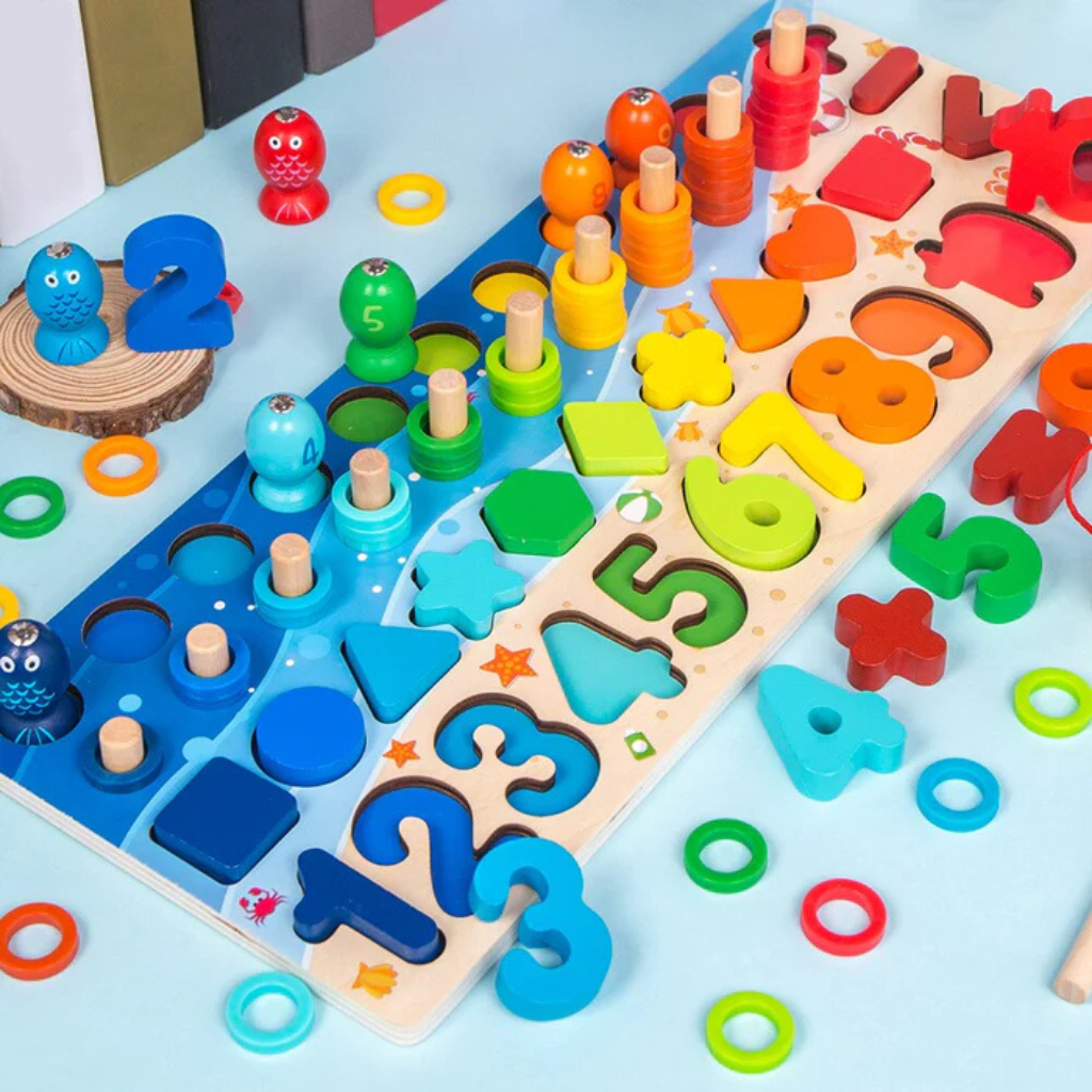 Tavola Gioco Legno Giocattolo Educativo Attività - Image 2
