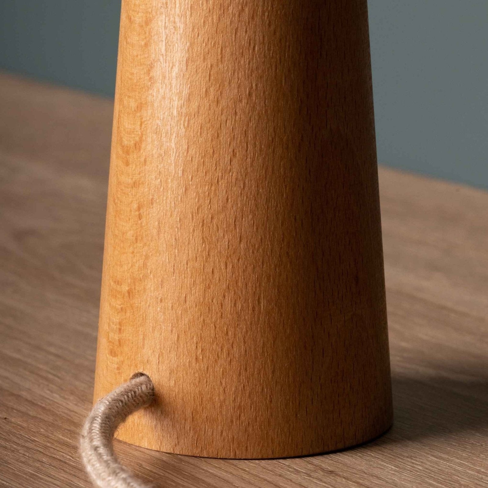 NordicGlow - Scandinavian Wooden Table Lamp – Minimalist Night Lamp with Fabric Shade