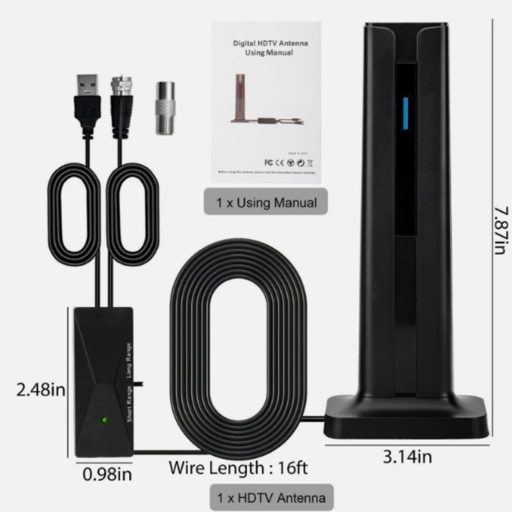 Antenna TV Interna Copertura 360° Canali Locali Nitidi