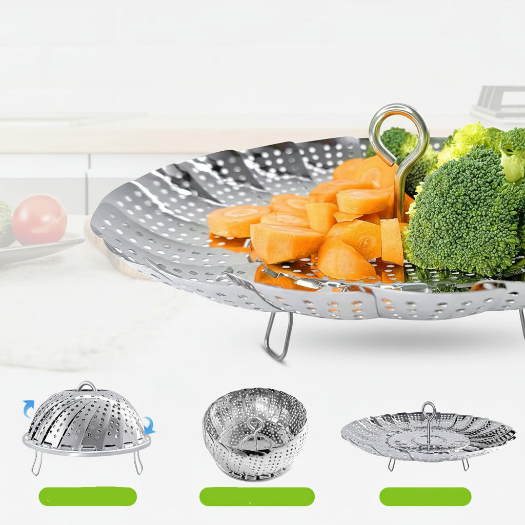 Foldable Steam Basket Pots Adjustable Steamer Rack Cooking