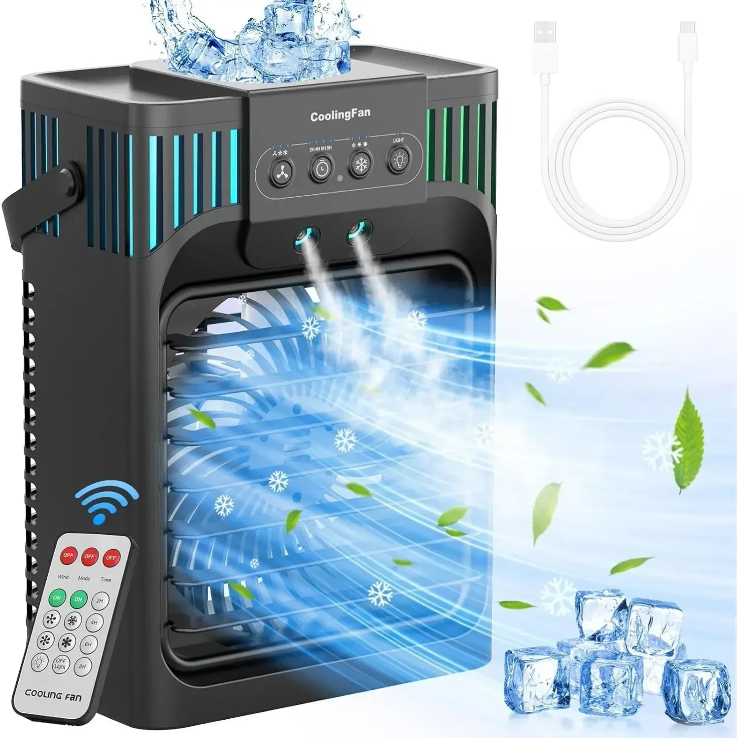 Ventilatore Portatile Mini Condizionatore Ventilatore Portatile USB - Image 1
