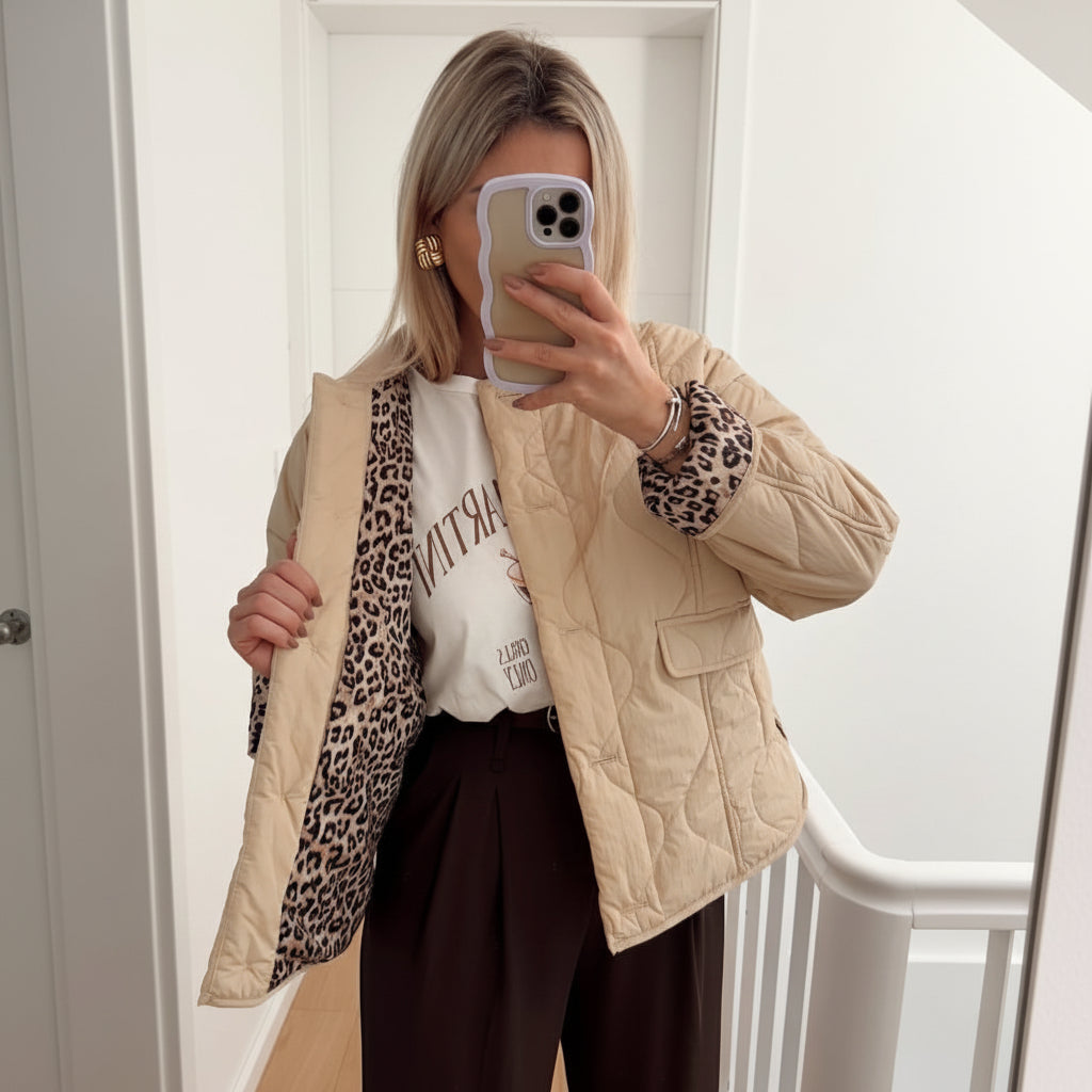 Giacca Donna Alla Moda Leopardo Stile Trendy Ogni Occasione