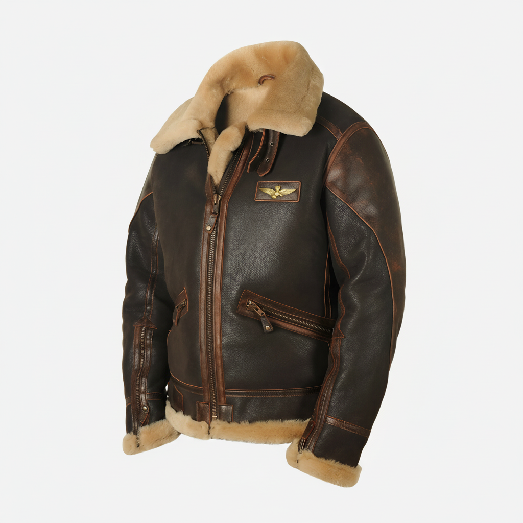 Giacca Pilota Vintage Fodera Calda Giorni Freddi
