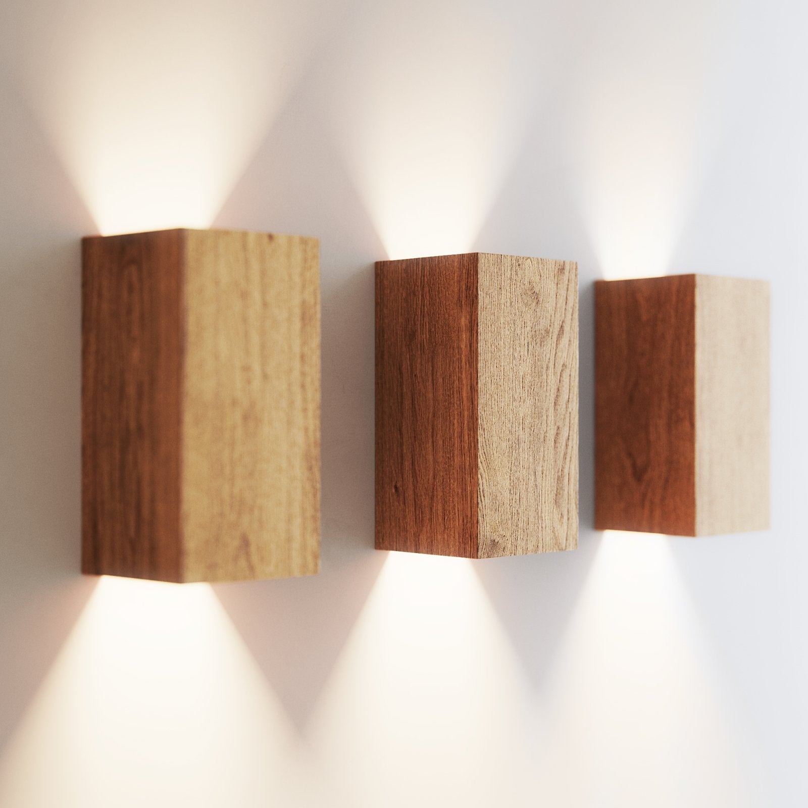 NordicGlow – Rustic Wooden Wall Lamp with LED Lighting for Living Room and Bedroom