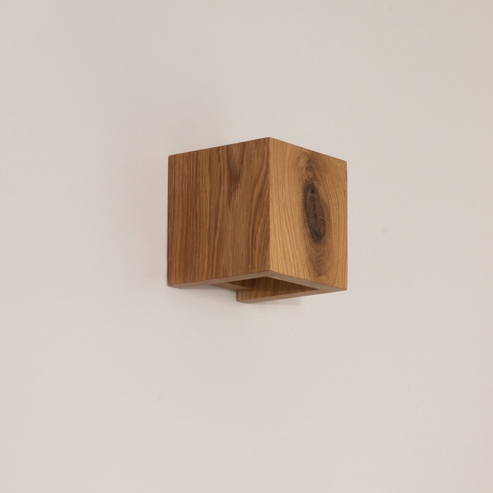 WoodGlow - Modern Wooden Wall Lamp Made of Oak Wood with Warm White Light