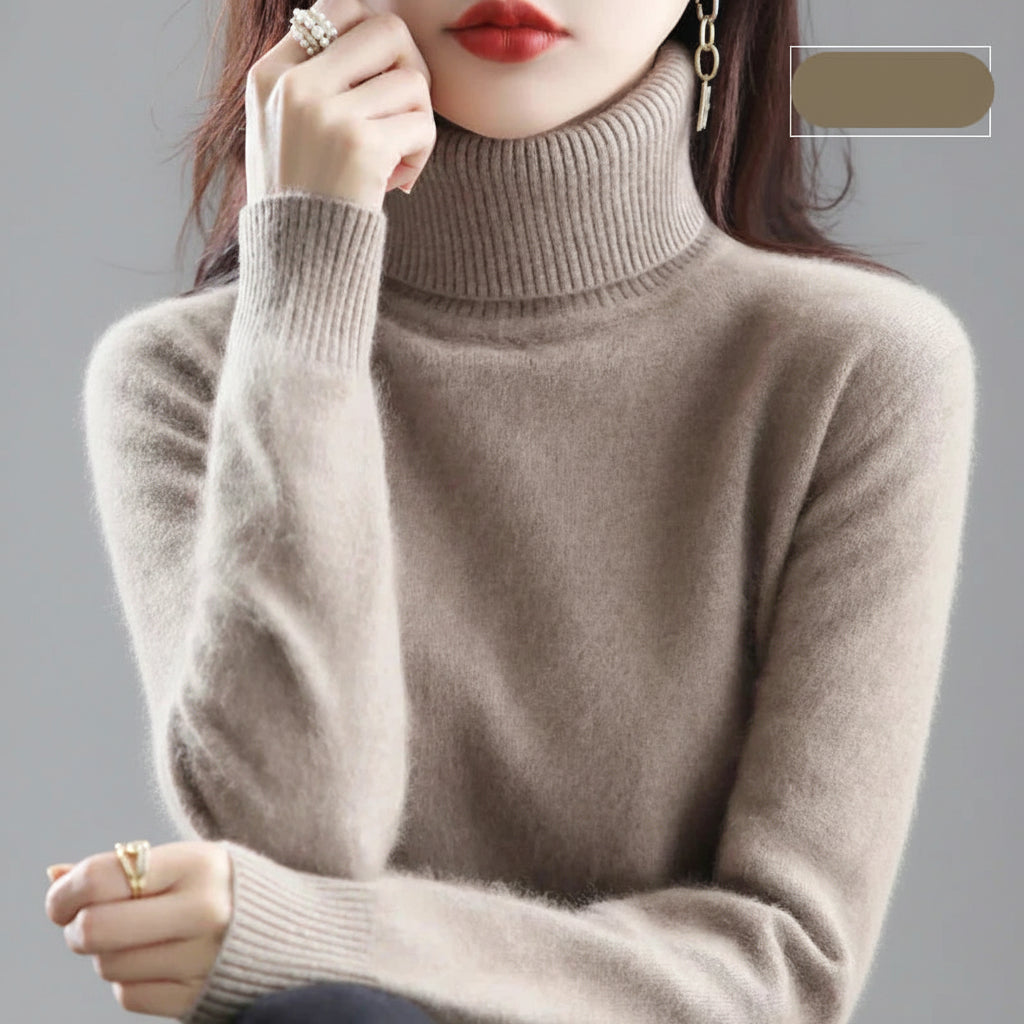 Maglione Collo Alto Morbido Donna Lusso Comfort