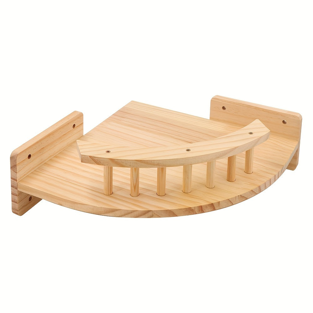 CatWall - Wooden Cat Wall Shelf with Scratching Post Tower and Wall Stairs