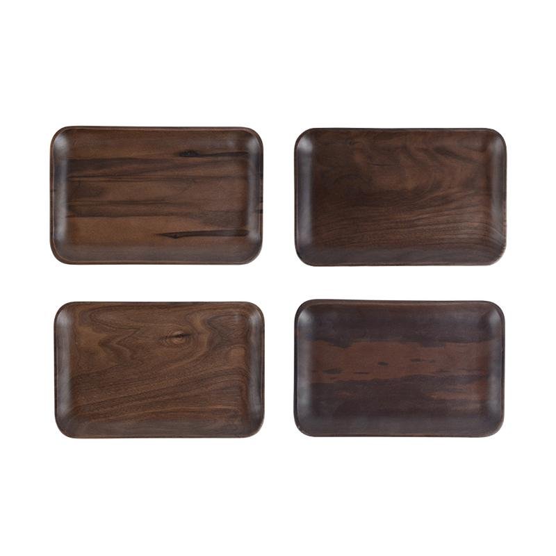 Set da Pranzo in Legno di Noce Nero a 4 Pezzi
