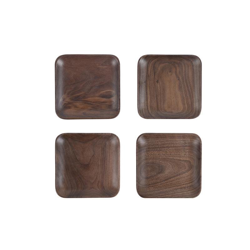 Set da Pranzo in Legno di Noce Nero a 4 Pezzi