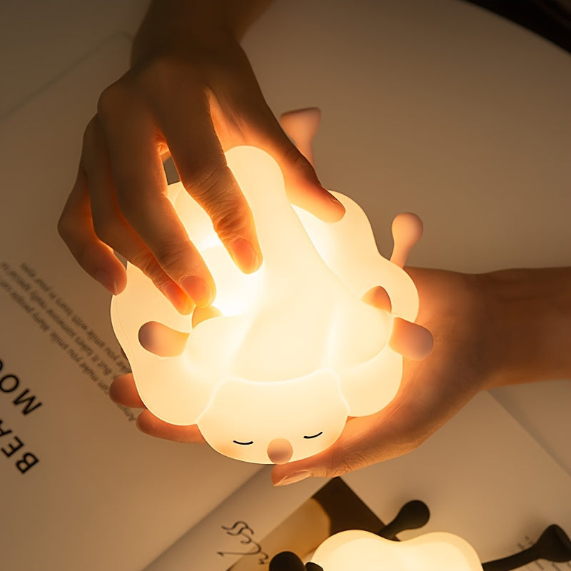 SheepGlow - Lampada Notturna LED Rosa a Forma di Pecora Ricaricabile USB