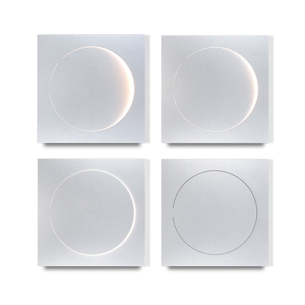 Elif - Lámpara de pared LED moderna cuadrada luna interior, blanca, metal