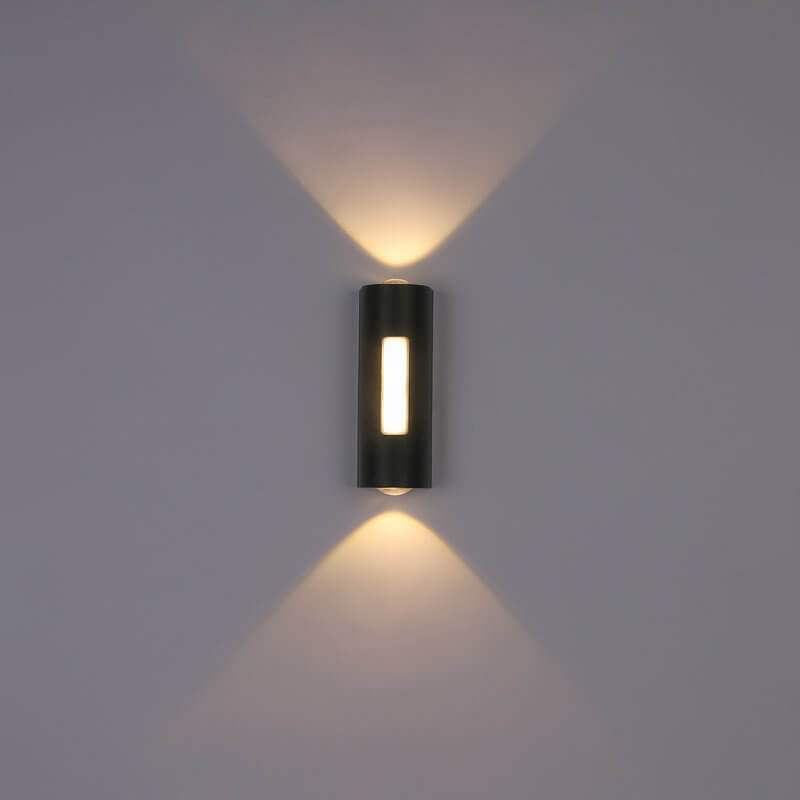 Luminária de parede exterior cilíndrica LED minimalista moderna