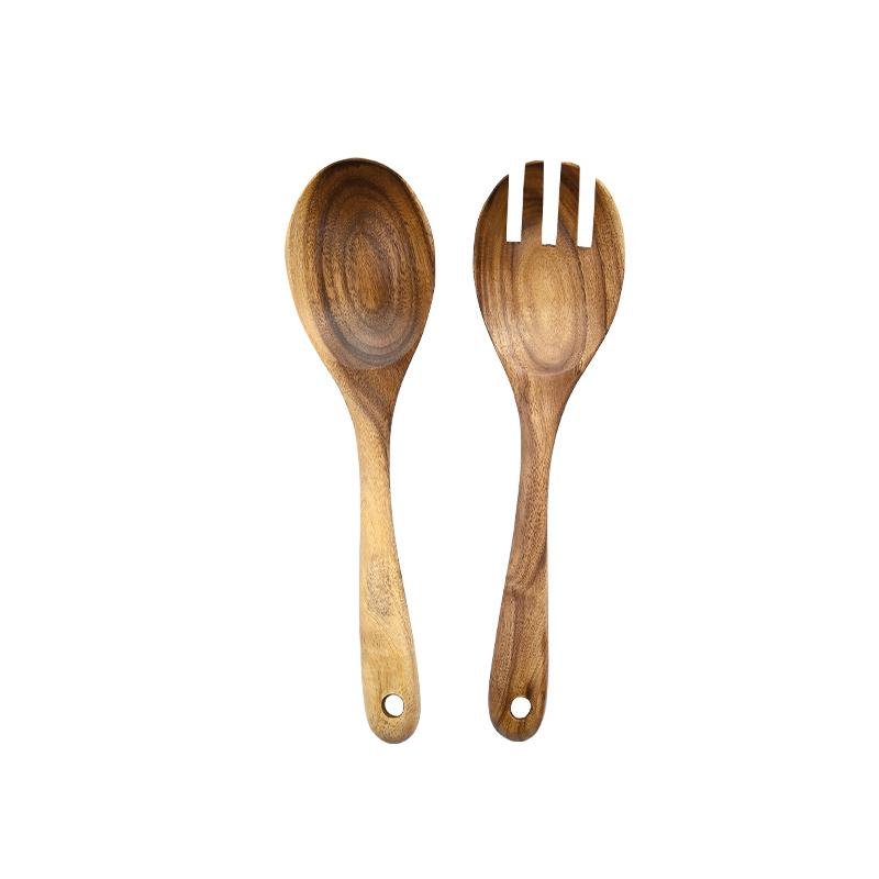 Conjunto de Talheres de Madeira para Salada, 2 Peças
