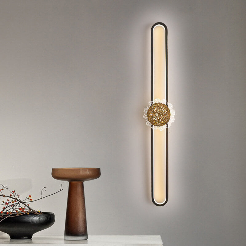 Lampada da parete LED industriale minimalista con anello in rame