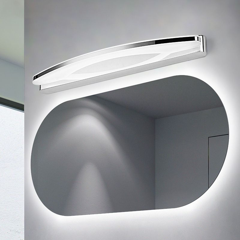 Leigh Moderna Minimalista Lampada da Parete LED Ovale Cromo Camera da Letto/Bagno Metallo Acrilico