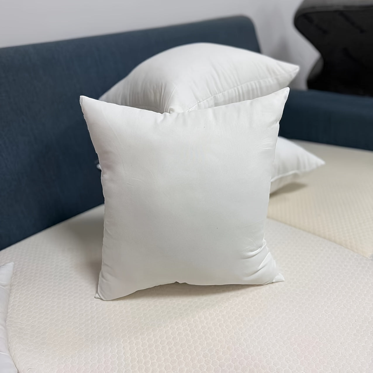 4 unidades de rellenos de cojín clásicos blancos - Cojines de alta resiliencia para sofá, coche y decoración de dormitorio