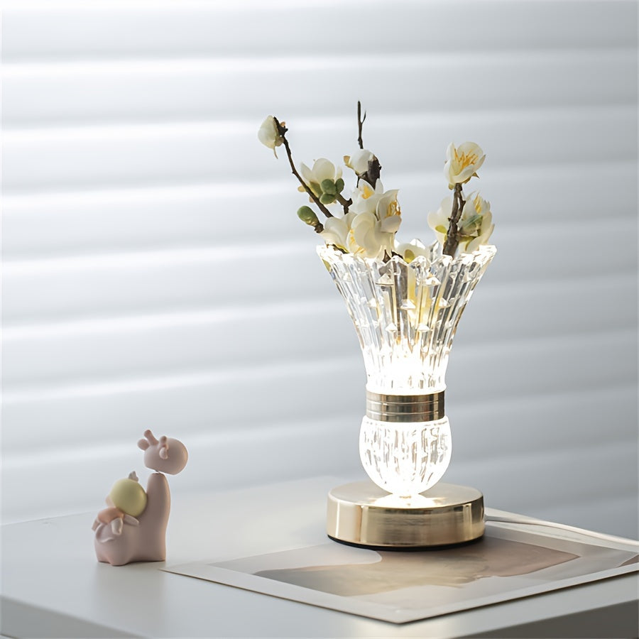 VaseLicht - Candeeiro de Mesa de Cristal LED com Luz Ambiente Regulável
