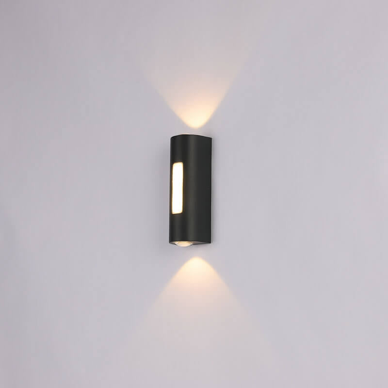 Luminária de parede exterior cilíndrica LED minimalista moderna