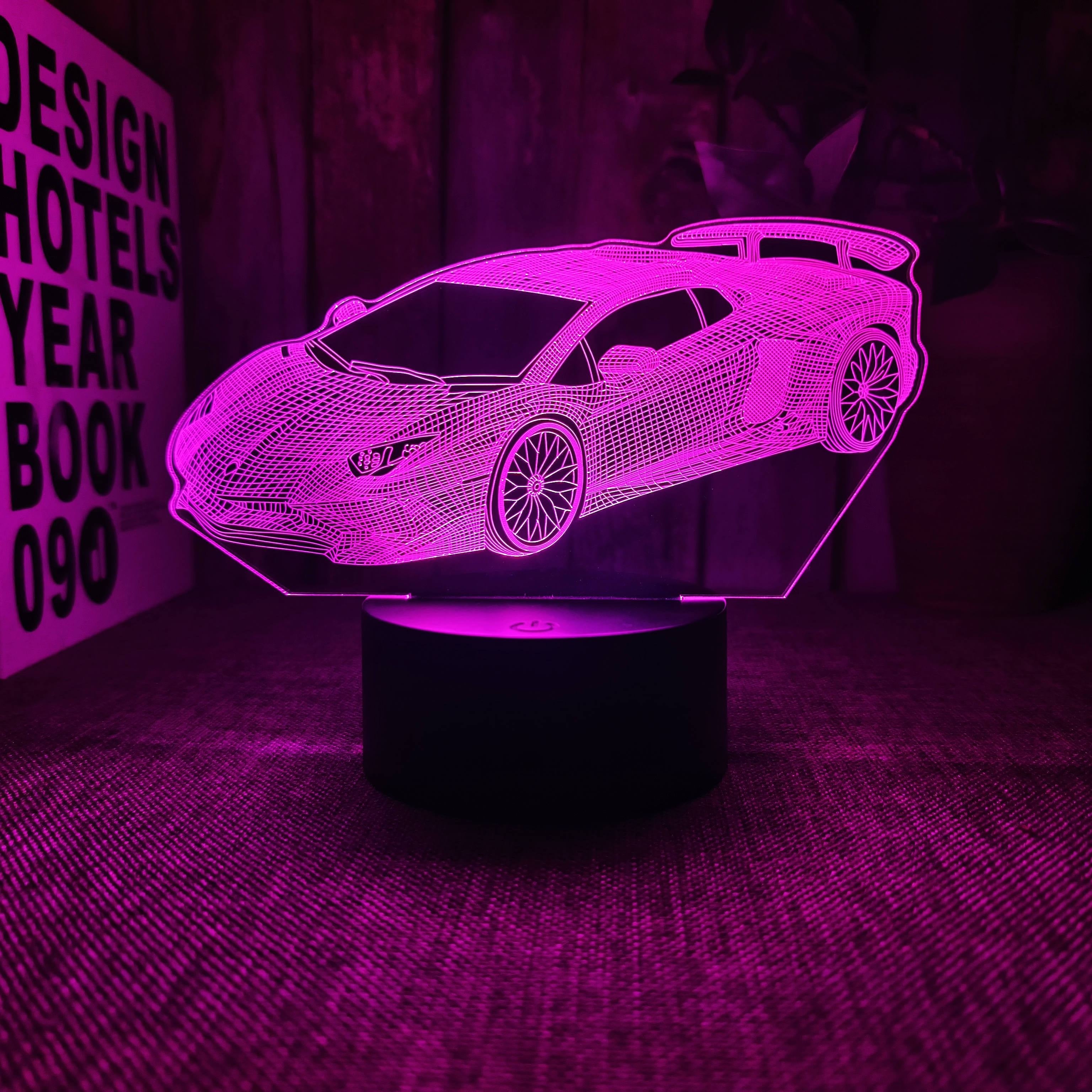 AutoLamp - Lampada notturna sportiva 3D con controllo touch e USB