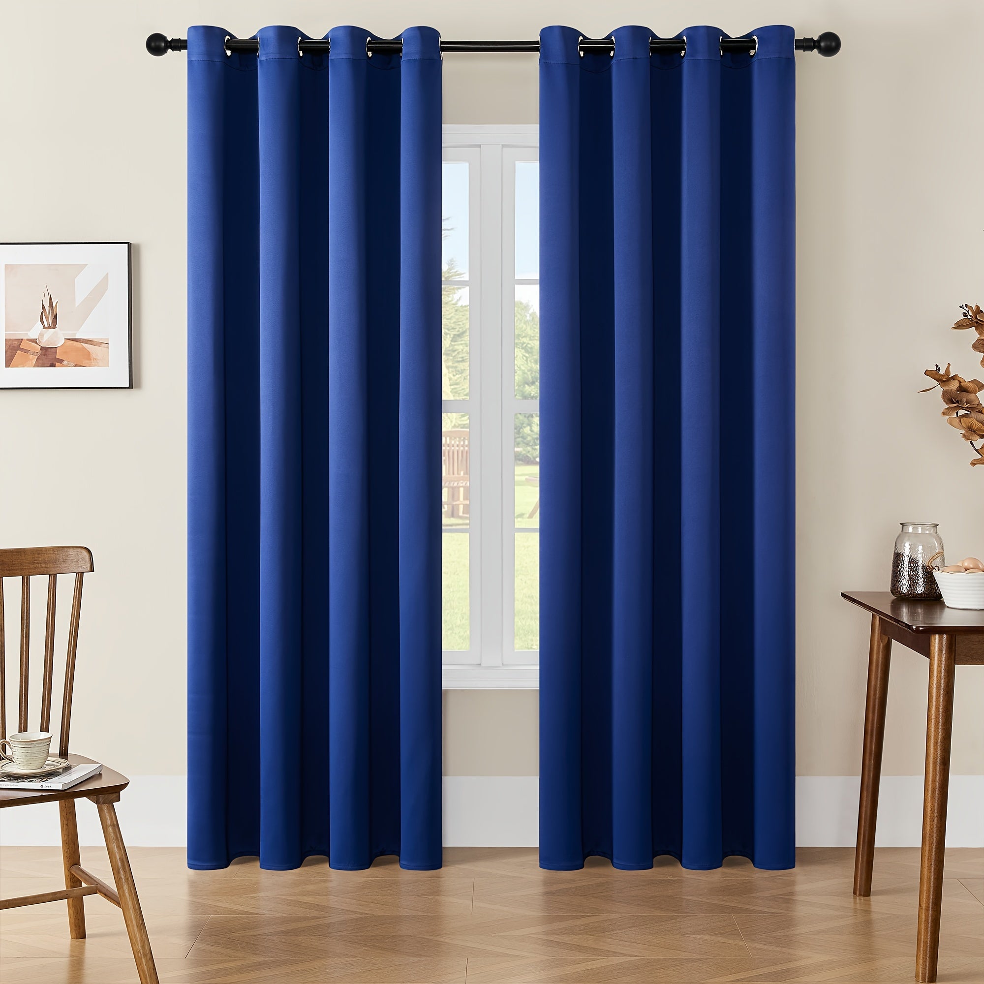 Verduisterende Gordijnen - 2 Stuks Moderne Polyester Gordijnen met Thermische Isolatie en Oogjes