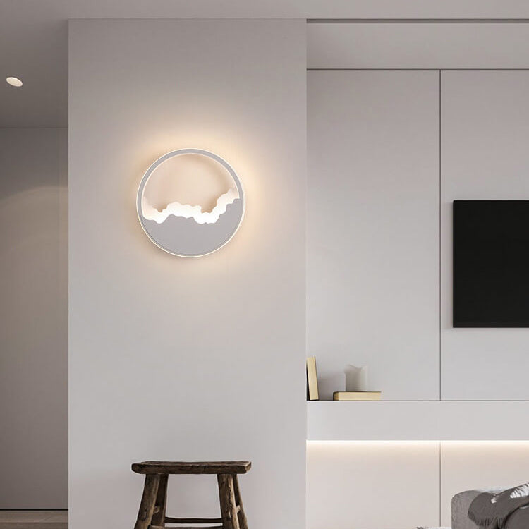 Lâmpada de parede oval LED minimalista moderna com ondulação refinada