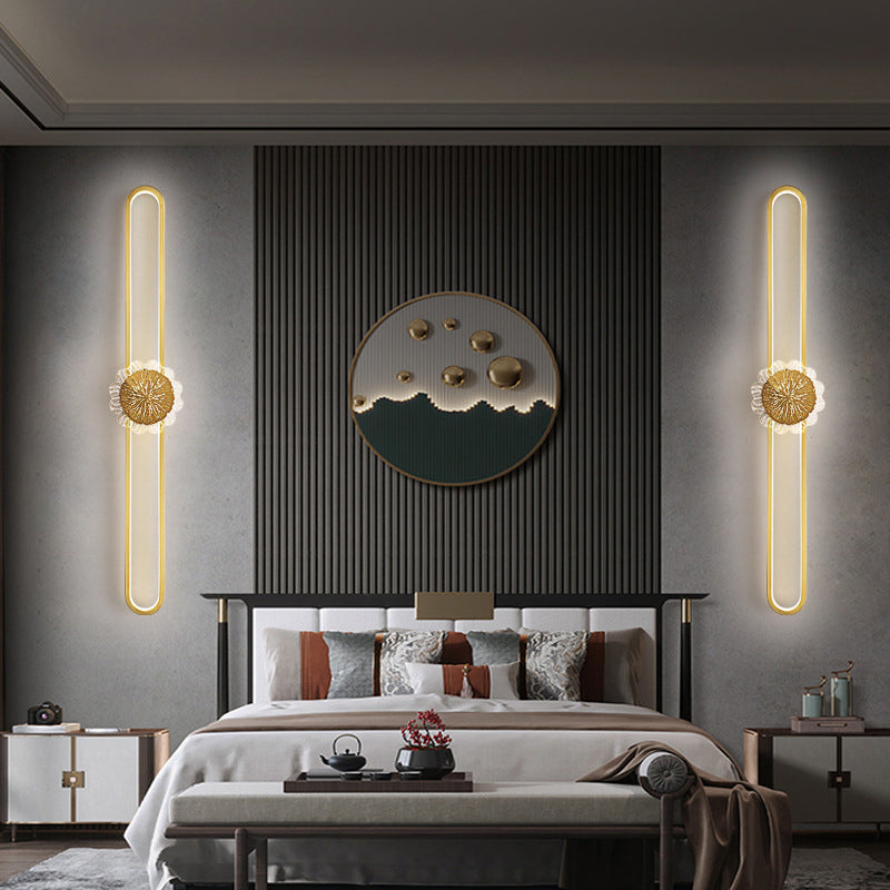 Lampada da parete LED industriale minimalista con anello in rame