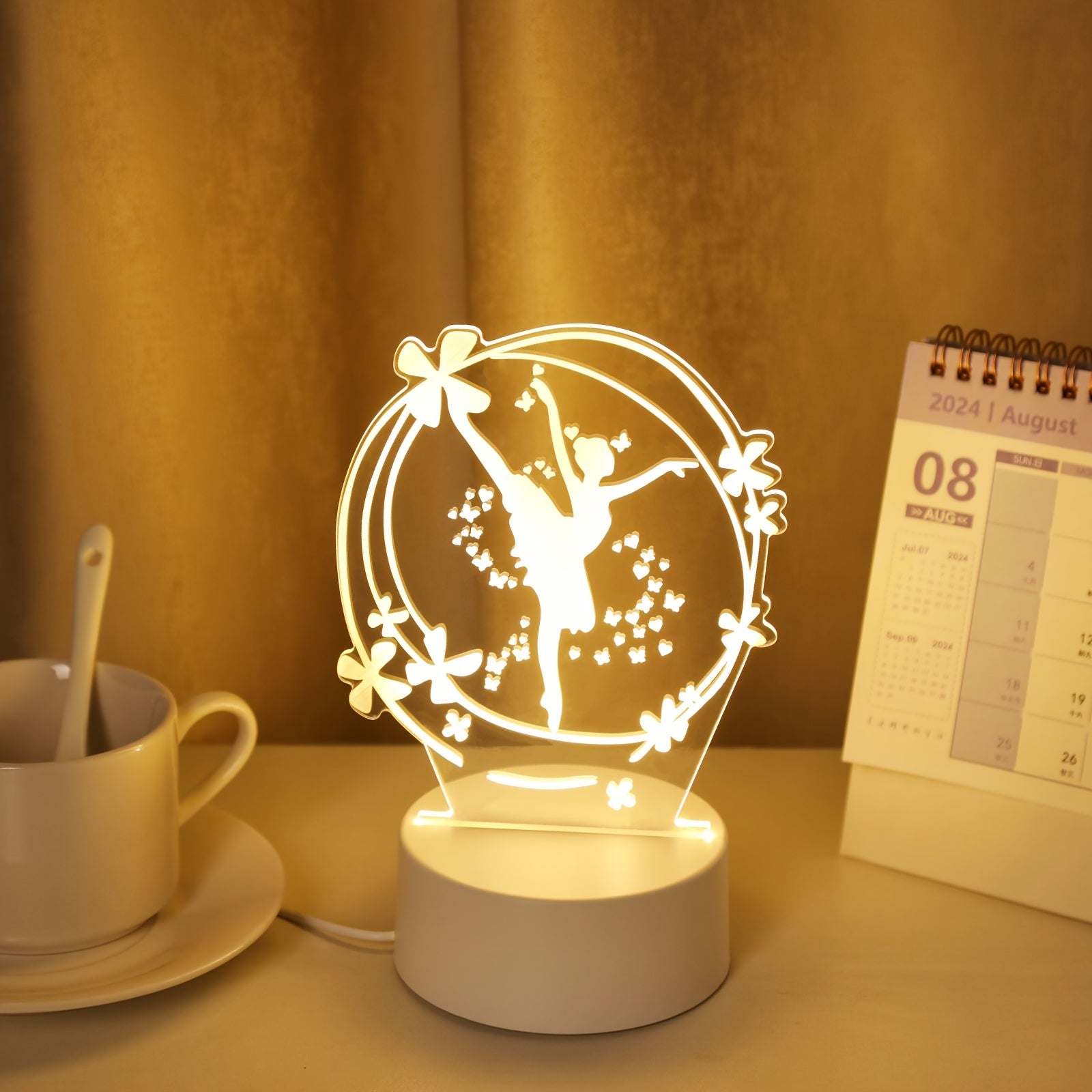 SpaceLamp - 3D Ballet Dancer LED Night Light USB Powered