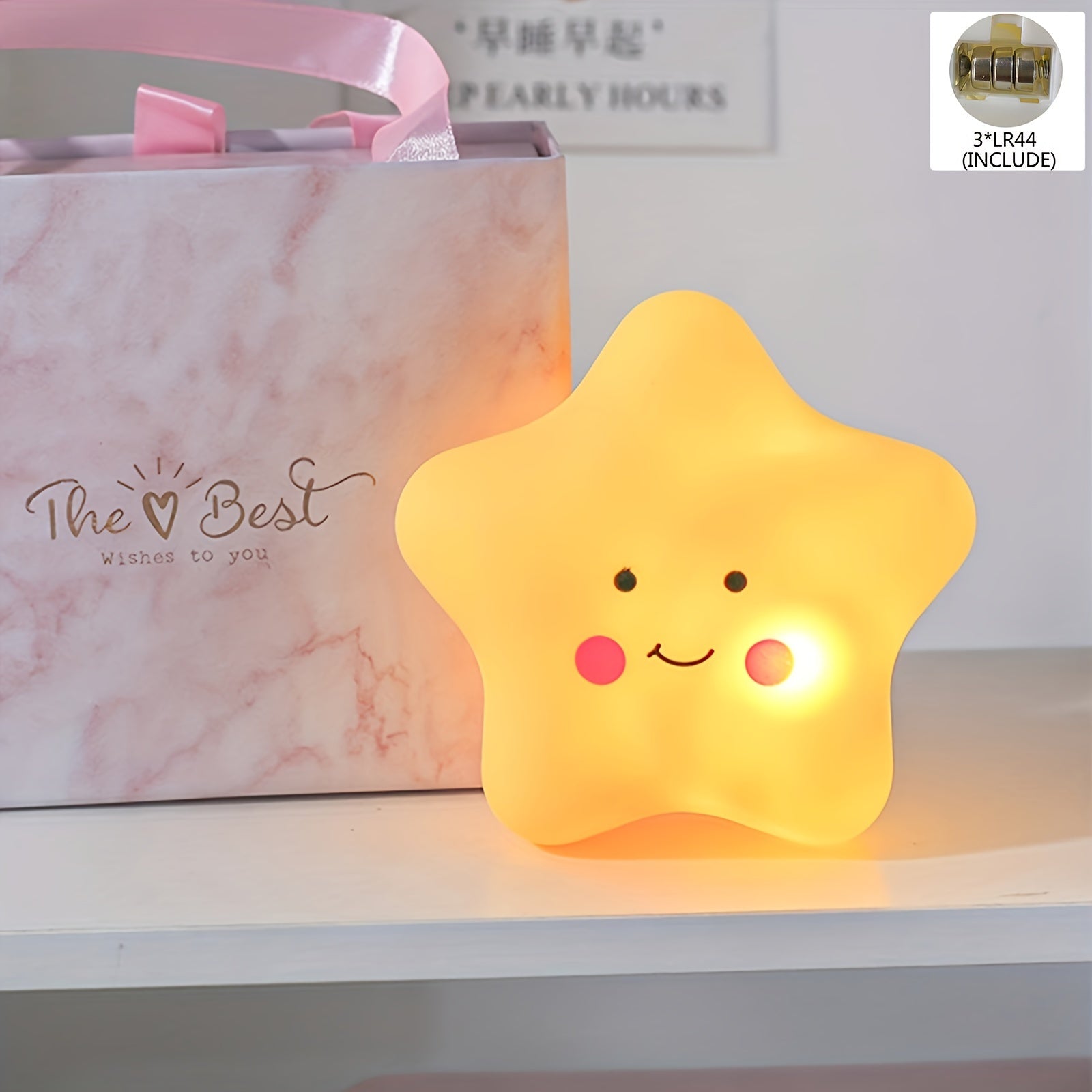 StarGlow - Lámpara nocturna pentagrama adorable para dormitorio y habitación infantil