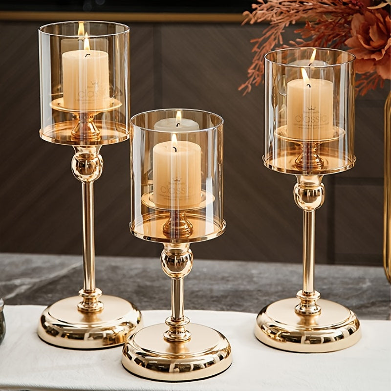 Set van 3 Zilveren Engelachtige Kaarshouders - Perfect voor Feestelijke Decoratie