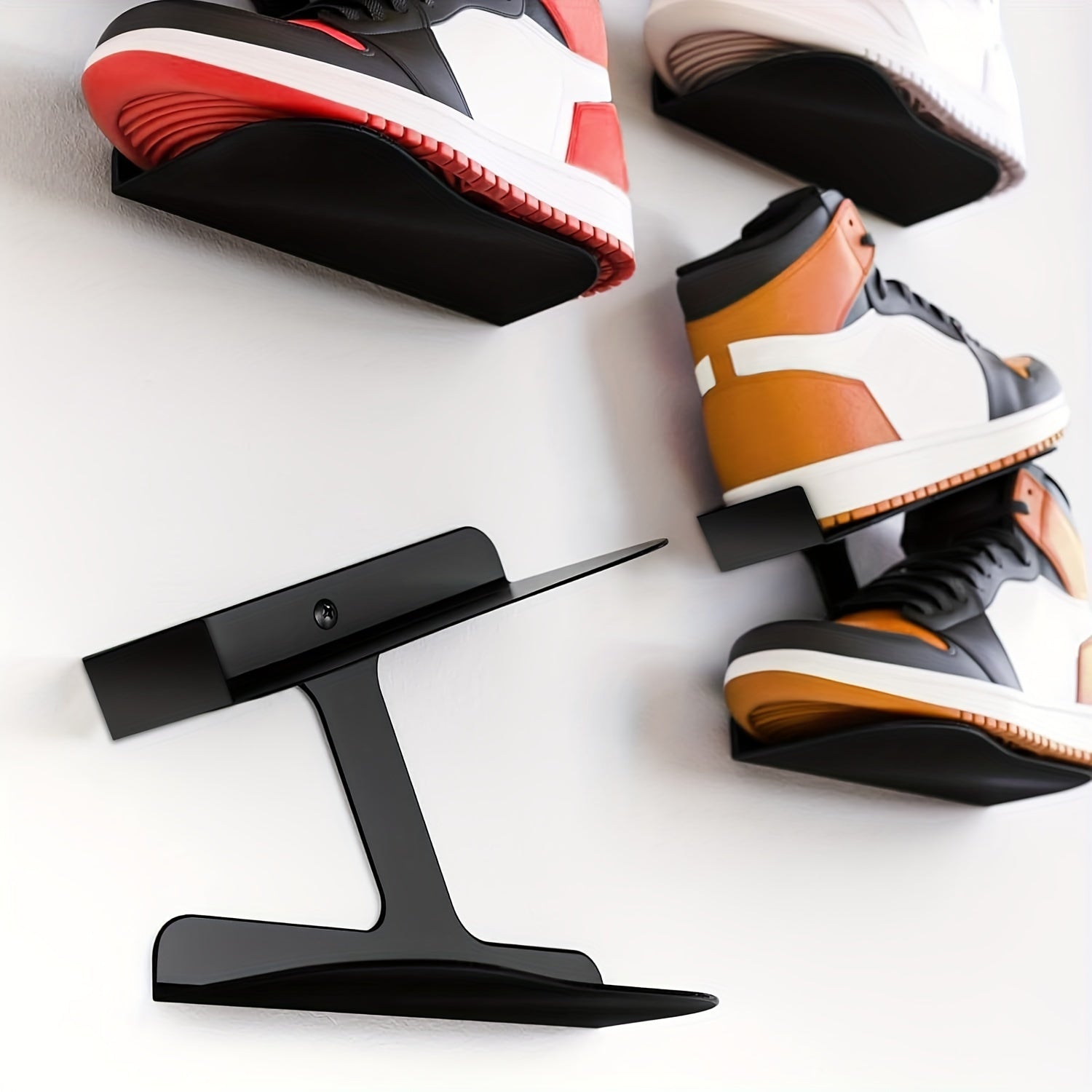 SneakerRack - Wall-Mounted Shoe Display Shelf - Metal Sneaker Organizer