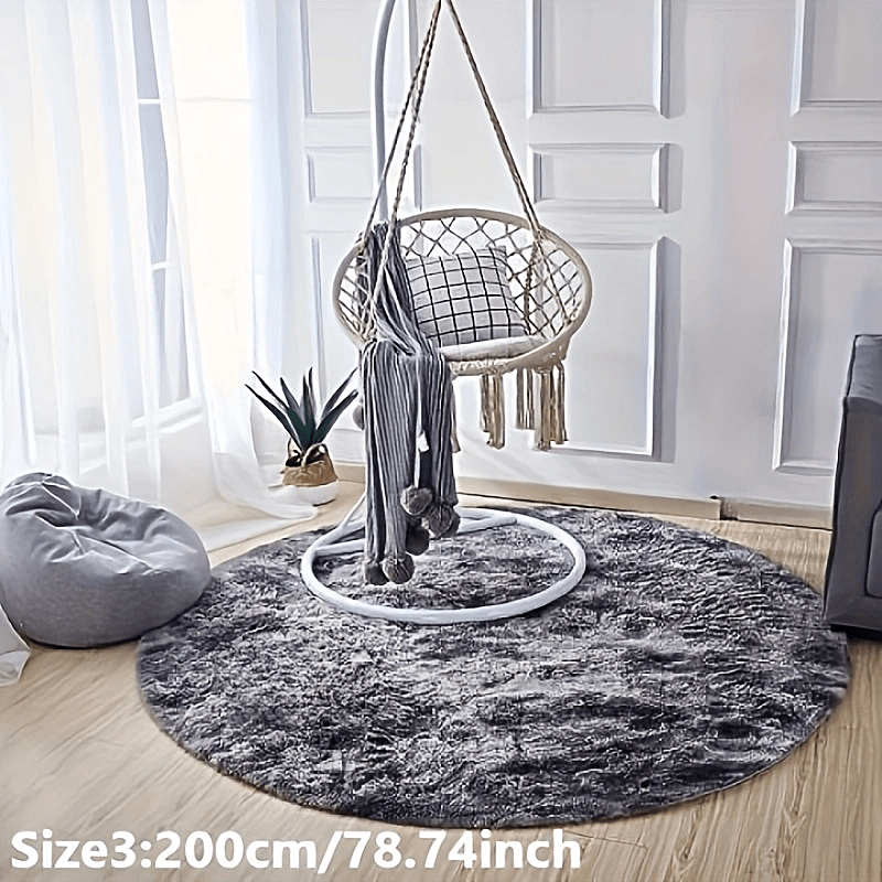 1pc Tappeto Rotondo in Peluche Tie-dye - Morbido e Caldo Tappeto Decorativo per Soggiorno, Camera da Letto e Yoga