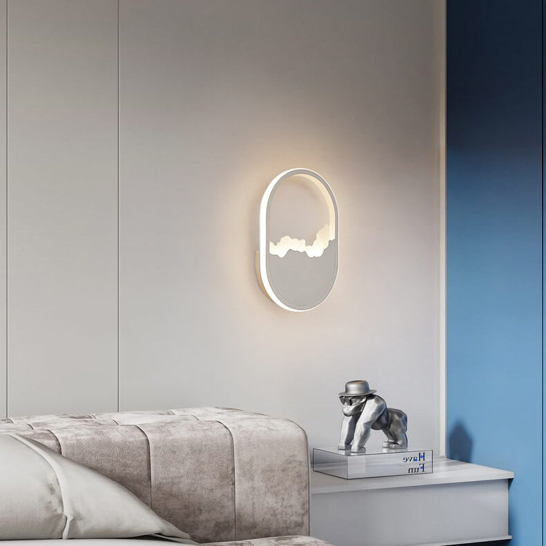 Lâmpada de parede oval LED minimalista moderna com ondulação refinada